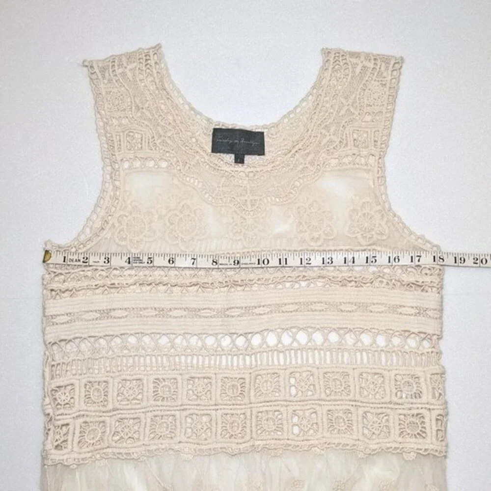 Anthropologie Sunday in Brooklyn Lace Crochet Sheer Summer Tank Top - Picture 9 of 12
